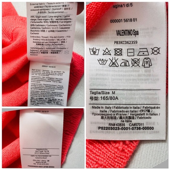 Valentino PINK IS PUNK pink and black graphic lightweight wool cashmere sweater - Picture 8 of 14